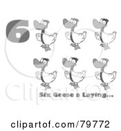 Poster, Art Print Of Black And White Number Six With Text By Geese Laying Eggs