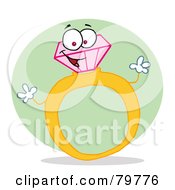 Royalty Free RF Clipart Illustration Of A Gold And Diamond Ring by Hit Toon