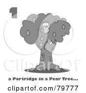 Royalty Free RF Clipart Illustration Of A Black And White Number And A Partridge In A Pear Tree Text Under A Partridge In A Pear Tree by Hit Toon