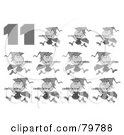 Poster, Art Print Of Black And White Number 11 By Eleven Pipers Piping