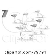 Poster, Art Print Of Black And White Number Seven By Swimming Swans