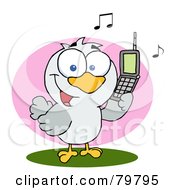 Poster, Art Print Of Calling Bird Holding A Cell Phone