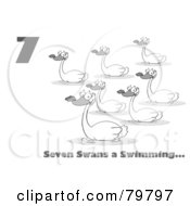 Poster, Art Print Of Black And White Number Seven And Text By Swimming Swans