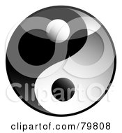 Royalty Free RF Clipart Illustration Of A Shiny 3d Yin Yang Symbol by michaeltravers #COLLC79808-0111