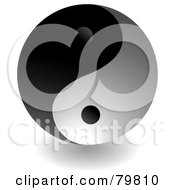 Royalty Free RF Clipart Illustration Of A Dark Yin Yang With Shading by michaeltravers