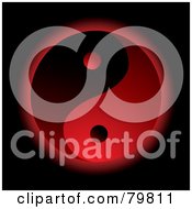 Royalty Free RF Clipart Illustration Of A Glowing Red And Black Yin Yang On Black