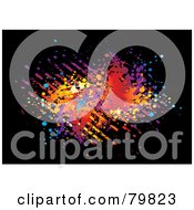 Royalty Free RF Clipart Illustration Of Colorful Splatters And Stripes On Black
