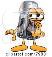 Pepper Shaker Mascot Cartoon Character Whispering And Gossiping