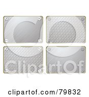 Poster, Art Print Of Digital Collage Of Four Brushed And Diamond Plate Signs
