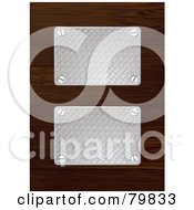 Poster, Art Print Of Two Silver Metal Plates On Wood