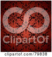 Poster, Art Print Of Glowing Red Patterned Design Over Black