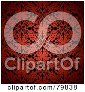 Royalty Free RF Clipart Illustration Of A Glowing Red Patterned Design Over Black