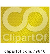 Royalty Free RF Clipart Illustration Of A Golden Anti Slip Diamond Plate Metal Background