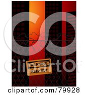 Royalty Free RF Stock Illustration Of A Warning Keep Out Sign Posted On A Wire Fence Near City Buildings