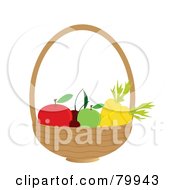 Basket With Healthy Fruits And Veggies