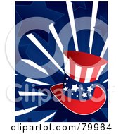 Poster, Art Print Of Patriotic Uncle Sam Hat On A Bursting Blue Star Background
