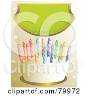 Royalty Free RF Clipart Illustration Of A Vanilla Frosted Birthday Cake With Swirl Designs And Colorful Candles Under A Green Banner
