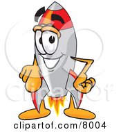Rocket Mascot Cartoon Character Pointing At The Viewer