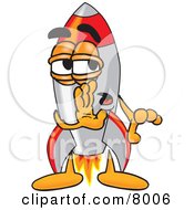 Poster, Art Print Of Rocket Mascot Cartoon Character Whispering And Gossiping