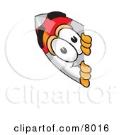 Rocket Mascot Cartoon Character Peeking Around A Corner by Mascot Junction