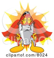Rocket Mascot Cartoon Character Dressed As A Super Hero by Toons4Biz