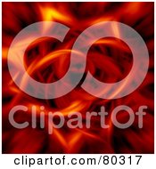 Royalty Free RF Clipart Illustration Of A Fiery Background With Flames Forming A Tunnel That Resembles Flower Petals