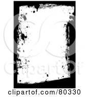 Poster, Art Print Of Black And White Grungy Splatter And Smear Border