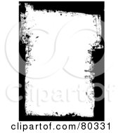 Poster, Art Print Of Black And White Border Of Paint Strokes And Splatters