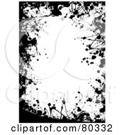 Poster, Art Print Of Black And White Border Of Paint Splatters