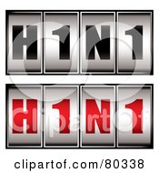 Digital Collage Of Black And Red And Gray H1n1 Dials