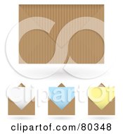 Poster, Art Print Of Digital Collage Of Brown Envelopes And Colored Stationery Letter Papers