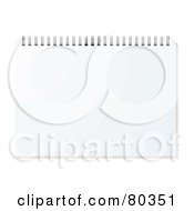 Royalty Free RF Clipart Illustration Of A White Spiral Notebook With Blank Pages In Landscape Format by michaeltravers