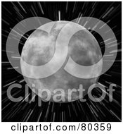 Poster, Art Print Of The Moon Over A Blurred Star Field Background On Black
