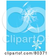 Poster, Art Print Of Blue Winter Background Of Falling Snowflakes And Wind