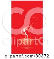 Royalty Free RF Stock Illustration Of A Red Cup Of Steamy Coffee On A Saucer Over Red