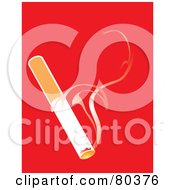 Royalty Free RF Stock Illustration Of A Smoking Cigarette On Red