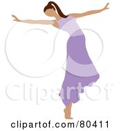Poster, Art Print Of Graceful Ballerina Dancing In A Purple Skirt