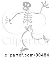 Royalty Free RF Clipart Illustration Of A Happy Walking Gray Skeleton by Zooco #COLLC80484-0152