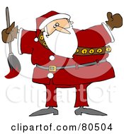 Poster, Art Print Of Chubby Santa Holding A Paint Brush