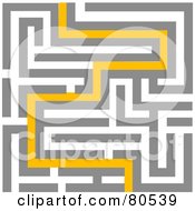 Royalty Free RF Clipart Illustration Of A Yellow Path Leading Through A Maze Version 2 by tdoes #COLLC80539-0154