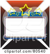 Royalty Free RF Clipart Illustration Of A Blank Marquee Sign With Blue Borders And Stars Over Lights Version 2 by tdoes #COLLC80540-0154