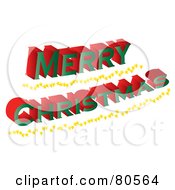 Poster, Art Print Of 3d Red And Green Merry Christmas Text