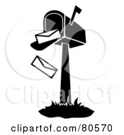Royalty Free RF Clipart Illustration Of Envelopes Falling Out Of An Open Mailbox Version 5 by Pams Clipart