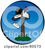 Royalty Free RF Clipart Illustration Of Envelopes Falling Out Of An Open Mailbox Version 3 by Pams Clipart