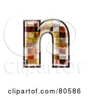 Poster, Art Print Of Ceramic Tile Symbol Lowercase Letter N