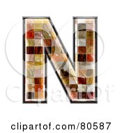 Poster, Art Print Of Ceramic Tile Symbol Capitol Letter N