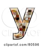 Poster, Art Print Of Ceramic Tile Symbol Lowercase Letter Y