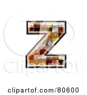 Poster, Art Print Of Ceramic Tile Symbol Lowercase Letter Z