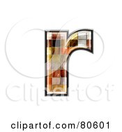 Poster, Art Print Of Ceramic Tile Symbol Lowercase Letter R