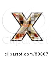 Poster, Art Print Of Ceramic Tile Symbol Lowercase Letter X